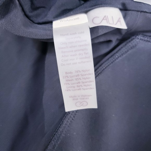 New CALIA Women's Strappy Ruched Tankini Top Size S Black - Picture 7 of 11